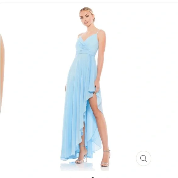 Mac Duggal | Dresses | Mac Duggal Prom Dress 5542 Powder Blue Ruffle  Asymmetrical Hem Gown 6 | Poshmark